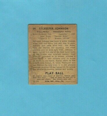 1940 Play Ball (R335) #99 Syl Johnson Philadelphia Phillies Baseball Card 