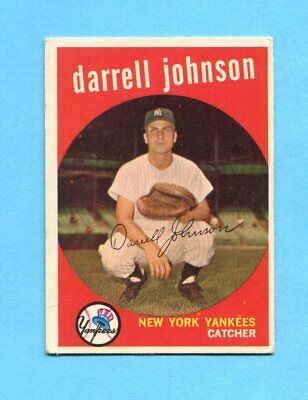 1959 Topps #533 Darrell Johnson New York Yankees Baseball Card Vg/Ex wrk