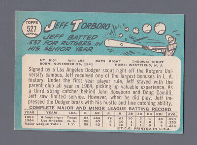 1965 Topps #527 Jeff Torborg Los Angeles Dodgers Short Print Baseball Card NM