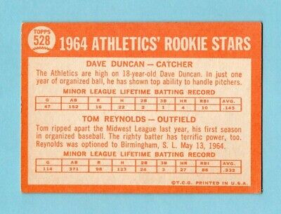 1964 Topps #528 Dave Duncan KC Athletics High Number Rookie Baseball Card EX  