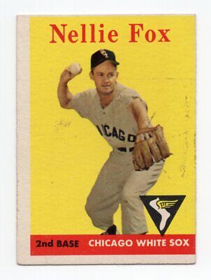 1958 Topps #400 Nellie Fox Chicago White Sox Baseball Card EX+ o/c  