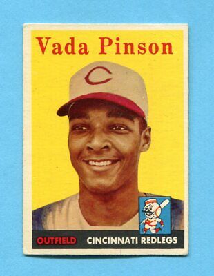 1958 Topps #420 Vada Pinson Cincinnati Reds Rookie Baseball Card Vg/Ex wrk mk ft