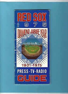 1975 Boston Red Sox MLB Media Guide Fenway Park on Cover