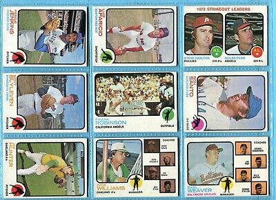 1973 Topps Lot of 14 Different Hall of Famer Baseball Cards EX