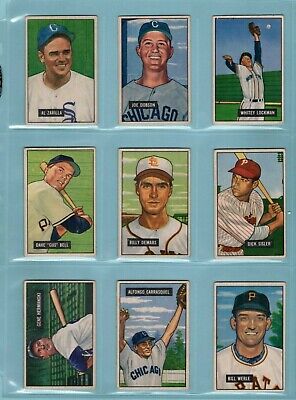 1951 Bowman Starter Set Lot of 115 Different Baseball Cards Vg/Ex 