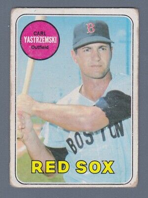 1969 Topps #130 Carl Yastrzemski Boston Red Sox Baseball Card Low Grade