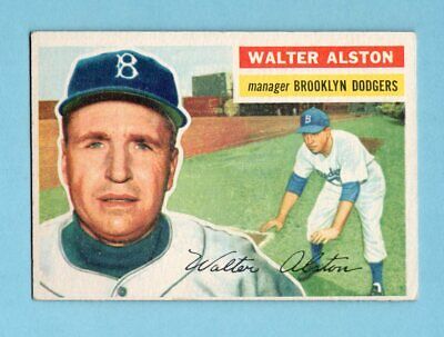 1956 Topps #8 Walter Alston Brooklyn Dodgers Rookie Baseball Card EX o/c