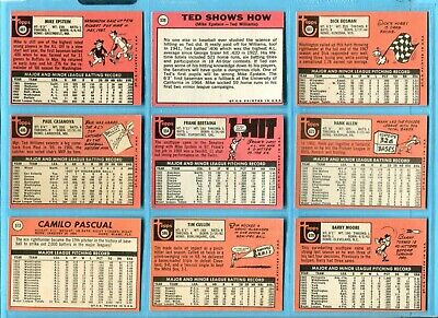 1969 Topps Lot of 28 Different Washington Senators Baseball Cards VG - NM  