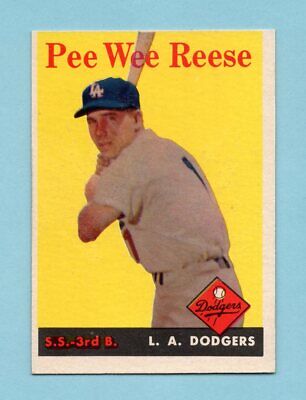 1958 Topps #375 Pee Wee Reese Los Angeles Dodgers Baseball Card NM o/c