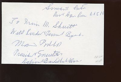 Maurice Podoloff Basketball Hall of Famer Autographed Index Card Hologram