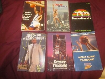 1979/1996 NBA Basketball Denver Nuggets Media Guides 6 Different EX