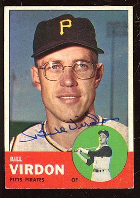 1963 Topps Baseball Card #55 Bill Virdon Autographed EXMT