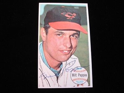 1964 Topps Grants Card Milt Pappas Baltimore Orioles Autographed - B&E Hologram