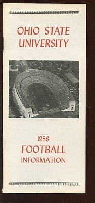 1958 NCAA Football Ohio State University Media Guide NRMT 