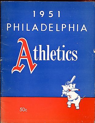 1951 Philadelphia A's Baseball Yearbook VGEX