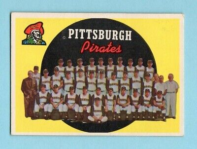 1959 Topps #528 Pittsburgh Pirates Team High Number Baseball Card EX-EX+ cked