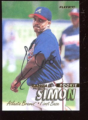 1997 Fleer Baseball Card #653 Randall Simon Autographed NRMT