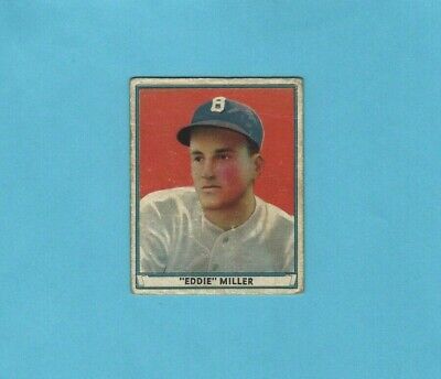 1941 Play Ball (R336) #1 Eddie Miller Boston Bees Baseball Card VG w/crease