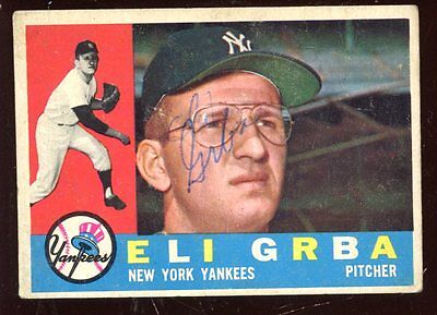 1960 Topps Baseball Card Eli Grba New York Yankees Autographed