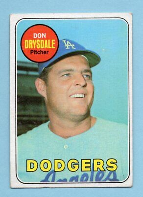 1969 Topps #400 Don Drysdale Los Angeles Dodgers Baseball Card EX   