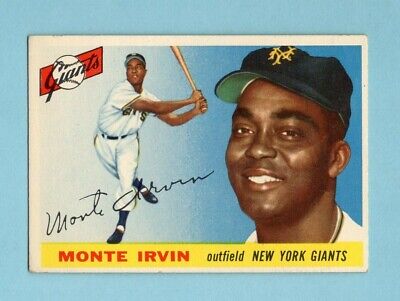 1955 Topps #100 Monte Irvin New York Giants Baseball Card EX - EX+ wrk bl