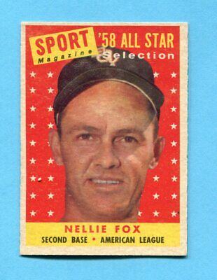 1958 Topps #479 Nellie Fox All-Star Chicago White Sox Baseball Card Ex/Mt