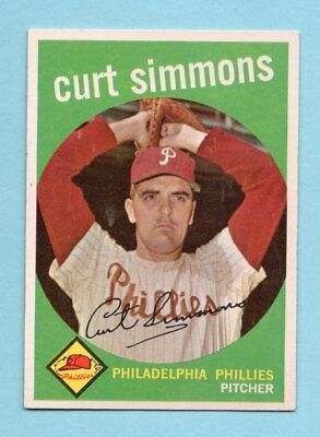 1959 Topps #382 Curt Simmons Philadelphia Phillies Baseball Card Ex/Mt