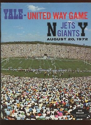 August 20 1972 NFL Preseason Program New York Jets vs New York Giants EXMT