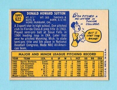 1970 Topps #622 Don Sutton LA Dodgers Semi High Number Baseball Card EX+  