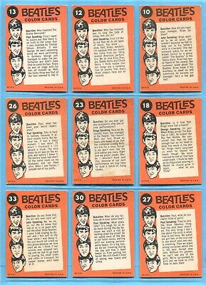 1964 Topps Beatles Starter Set Lots Color 17 Diff, Diary 23 Diff, Cards EX