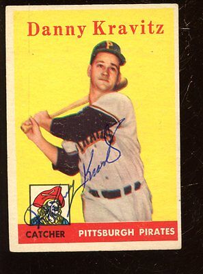 1958 Topps Baseball Card #444 Danny Kravitz EX