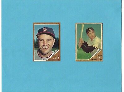 1962 Topps #176 Lot of 2 Different Eddie Yost L.A. Angels Baseball Cards VG-Ema 