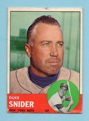 1963 Topps #550 Duke Snider New York Mets Baseball Card Vg/Ex lgt cres bc   