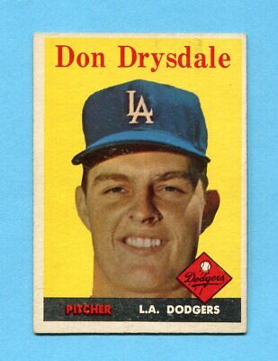 1958 Topps #25 Don Drysdale Los Angeles Dodgers Baseball Card EX+ twk