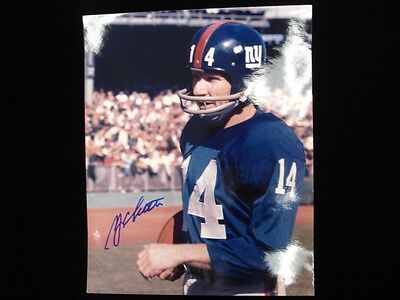 Y. A. Tittle NY Giants Autographed 8" x 10" Photograph - B&E Hologram