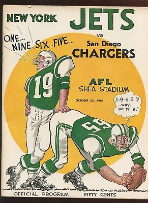 October 23 1965 AFL Program San Diego Chargers at New York Jets EX+