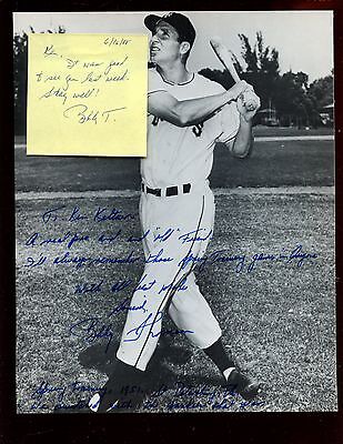 Bobby Thomson Autographed Photo & Note To Ken Keltner Hologram