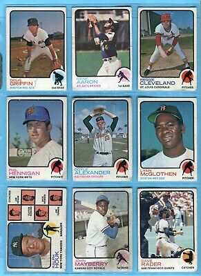 1973 Topps Starter Set Lot of 175 Diff (inc Hofers) Baseball Cards Low Grade  