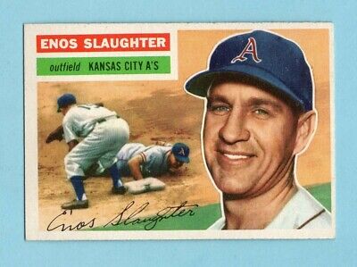 1956 Topps #109 Enos Slaughter Kansas City Athletics Baseball Card NM o/c