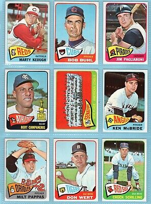 1965 Topps Lot of 70 Different Baseball Cards EM/NM fronts, yet stained backs