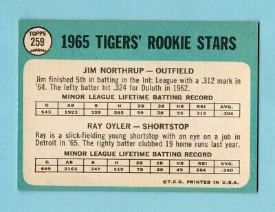 1965 Topps #259 Jim Northrup Detroit Tigers Rookie Baseball Card EX   