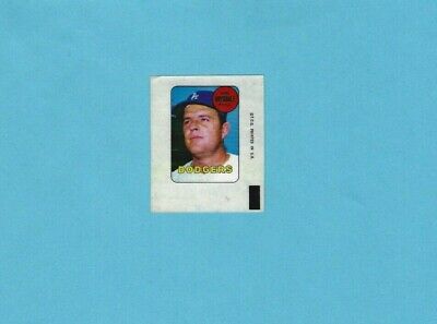 1969 Topps Decal Don Drysdale Los Angeles Dodgers Baseball Card 