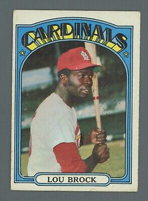 1972 Topps #200 Lou Brock St. Louis Cardinals Baseball Card EX scra 