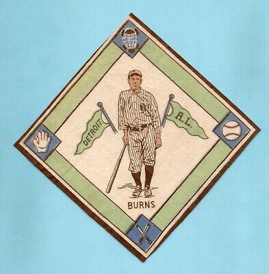 1914 B18 Blanket Tioga George Burns Detroit Tigers White Infield Variation  