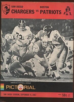 September 9 1967 AFL Program Boston Patriots at San Diego Chargers EXMT