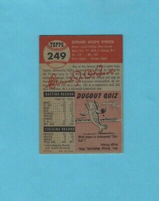 1953 Topps #249 Ed O'Brien Pittsburgh Pirates Baseball Card