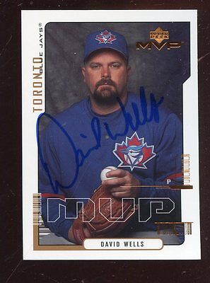 2000 Upper Deck MVP Baseball Card #33 David Wells Autographed NRMT