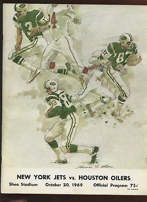 October 20 1969 AFL Program Houston Oilers at New York Jets 