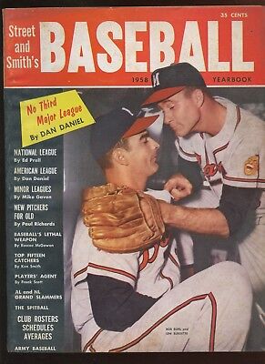 1958 Street & Smith Baseball Yearbook With Burdette & Buhl Front Cover VGEX