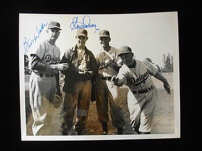 Ben Wade & Clem Labine Autographed 9" x 7" B&W Dodgers Photograph - B&E Holo